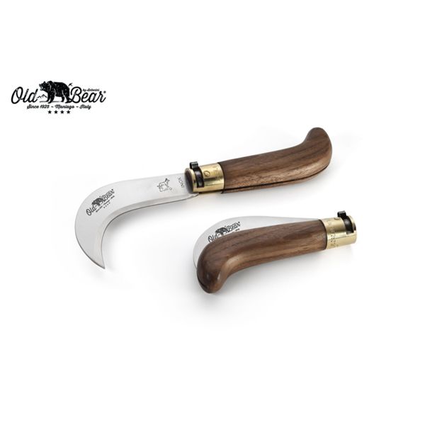 FOLD. KNIFE OLD BEAR PRUNING, WALNUT hdl, S/S bld, CM 17 (S), RETAIL pkg