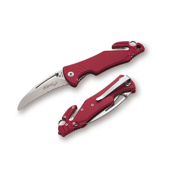 FOLD. KNIFE, ARA XL Series, RED ALUMINUM hdl, S/S COMBO bld, RETAIL pkg