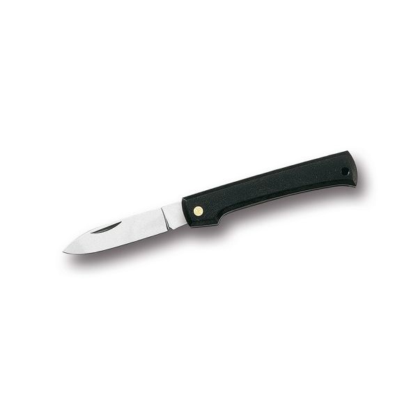 FOLD. KNIFE ELECTRICIAN ECO LINE, BLK PLASTIC hdl, C/S DROP-POINTED bld, w/o WIRE-SCRAPER, BULK pkg