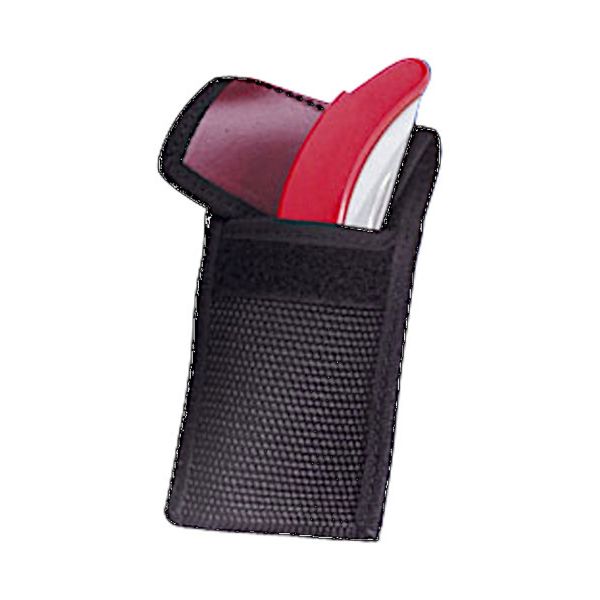 SHEATH, NYLON 90MM w/RED LEATHER EDGE, BULK pkg