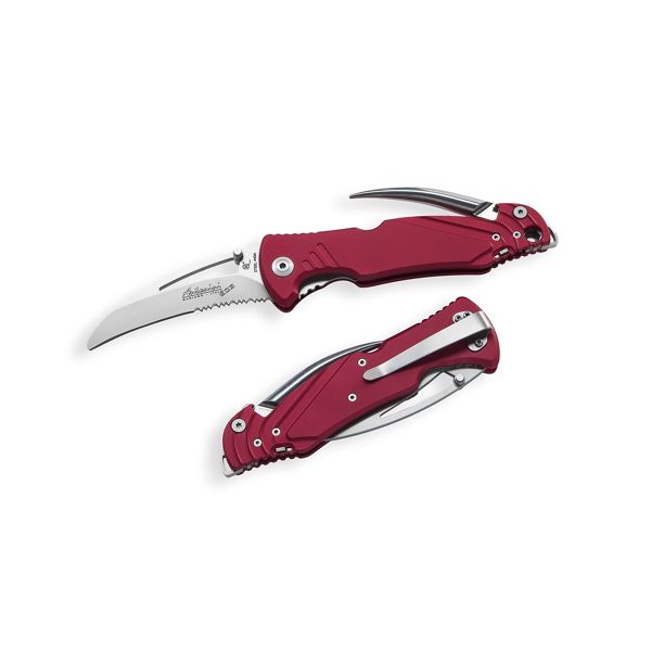 FOLD. KNIFE, NAUTA Series, RED ALUMINUM hdl, S/S COMBO bld, RETAIL pkg