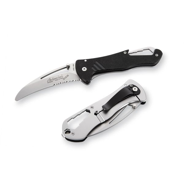 FOLD. KNIFE, SI+ Series, BLK G10 hdl, S/S COMBO bld MICRO-BEAD PEENED, RETAIL pkg