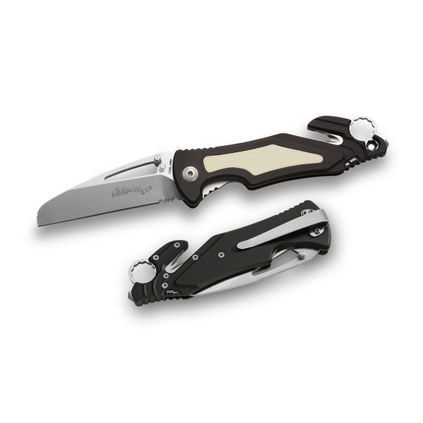 FOLD. KNIFE, URI XL Series, BLK ALUMINUM hdl, S/S bld, RETAIL pkg