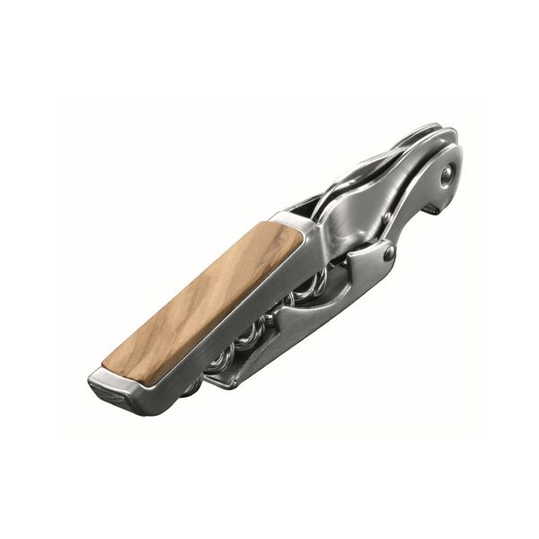 FARFALLI CORKSCREW GULLIVER STD, C/S w/OLIVE WOOD INSERT pkg BLACK CARTON BOX, FARFALLI (FF 520)