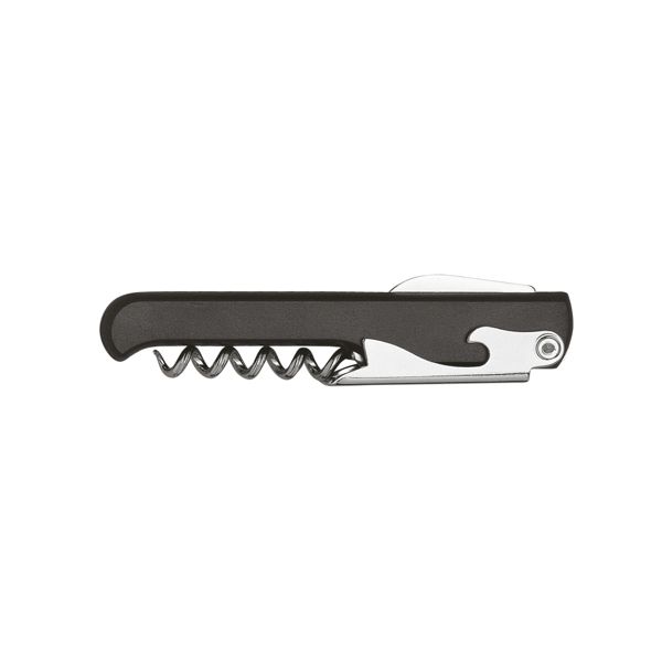 FARFALLI CORKSCREW 110 SOMMELIER, BLACK PLASTIC ROUNDED hdl BULK pkg