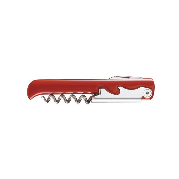 FARFALLI CORKSCREW LEVO SOMMELIER, RED PLASTIC ROUNDED hdl BULK pkg