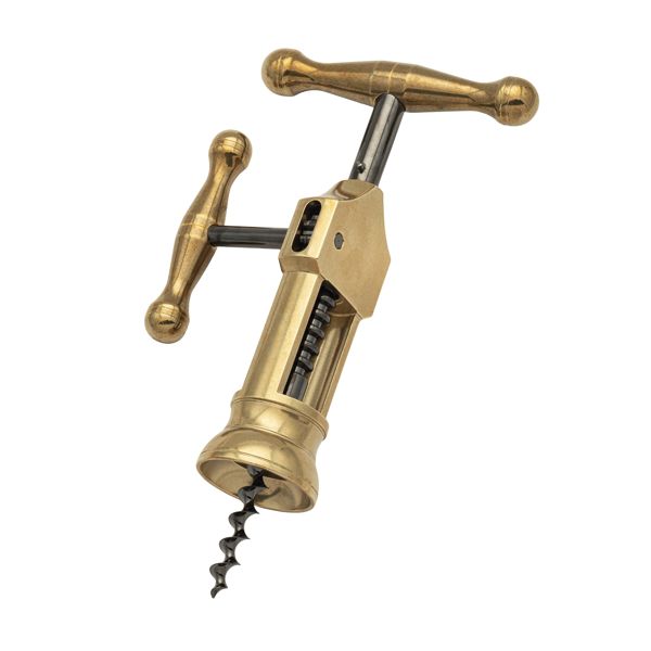 FARFALLI CORKSCREW KING, C/S RACK AND PINION MECHANISM BRASS BRIGHT hdl, pkg GIFT BOX