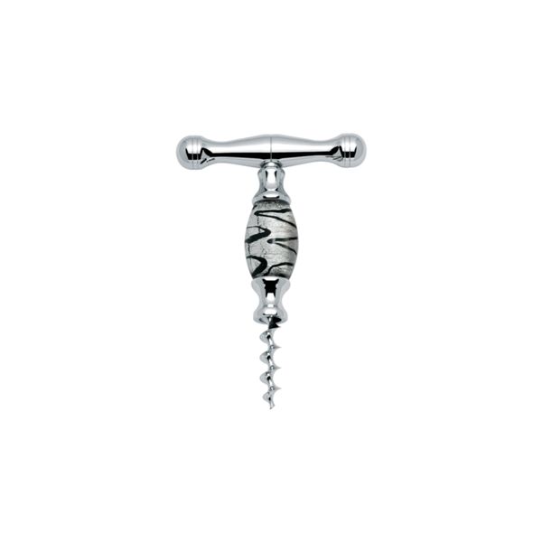 FARFALLI CORKSCREW DOGE, PULL-OFF, S/S w/MURANO GLASS BEAD pkg GIFT BOX, TYPE 1