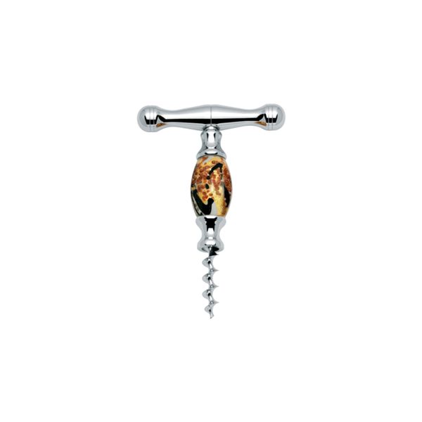 FARFALLI CORKSCREW DOGE, PULL-OFF, S/S w/MURANO GLASS BEAD pkg GIFT BOX, TYPE 2