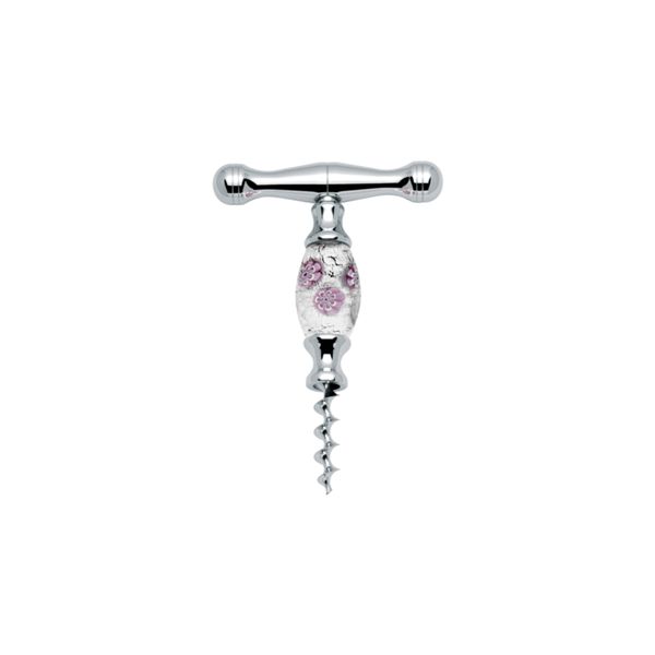 FARFALLI CORKSCREW DOGE, PULL-OFF, S/S w/MURANO GLASS BEAD pkg GIFT BOX, TYPE 4