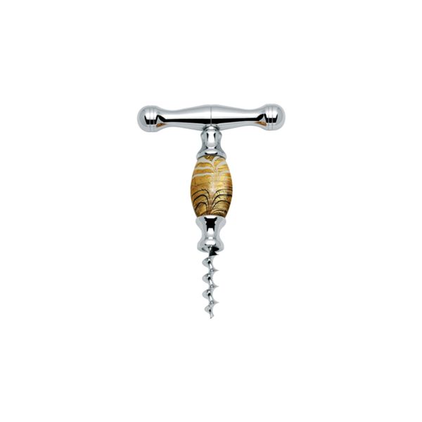 FARFALLI CORKSCREW DOGE, PULL-OFF, S/S w/MURANO GLASS BEAD pkg GIFT BOX, TYPE 5