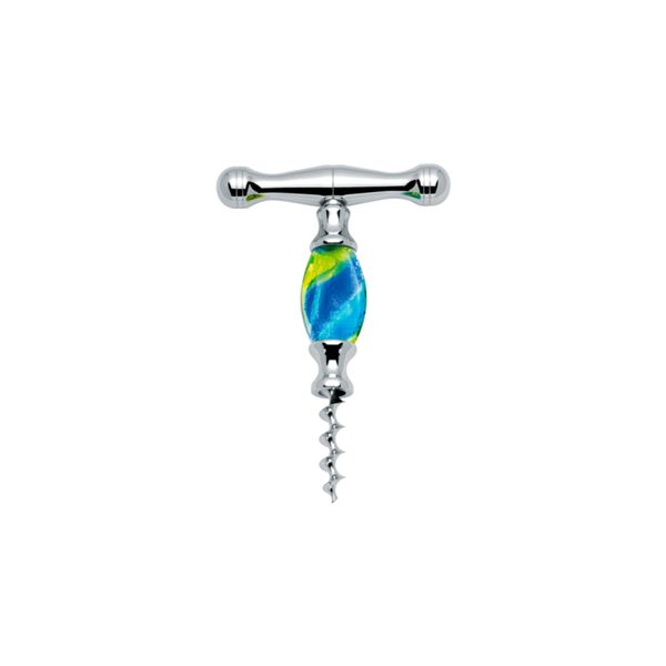 FARFALLI CORKSCREW DOGE, PULL-OFF, S/S w/MURANO GLASS BEAD pkg GIFT BOX, TYPE 7