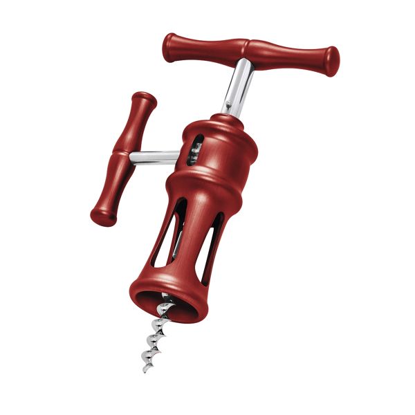 FARFALLI CORKSCREW BELLAGIO, C/S RACK AND PINION MECHANISM ALUMINUM hdl: RED, pkg GIFT BOX