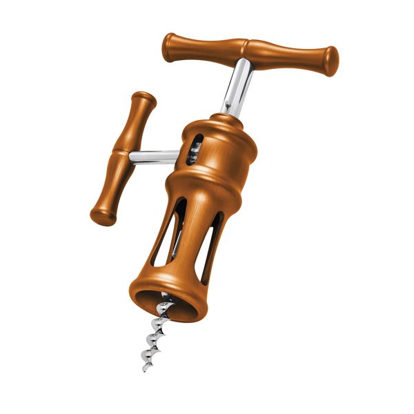 FARFALLI CORKSCREW BELLAGIO, C/S RACK AND PINION MECHANISM ALUMINUM hdl: ORANGE, pkg GIFT BOX