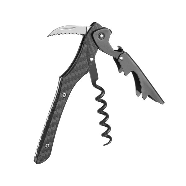 FARFALLI CORKSCREW FIBRA, CARBON FIBER w/BRIGHT INSERTS pkg BLACK CARTON BOX, FARFALLI (FF 520)