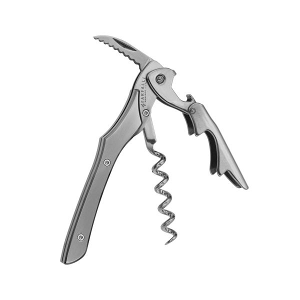 FARFALLI CORKSCREW T22 TITANIUM, MATTE GREY pkg TRANSPARENT PLEXIGLAS TUBE