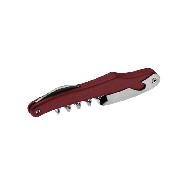 FARFALLI CORKSCREW DOLPHIN, BURGUNDY ALUMINUM hdl pkg BLACK CARTON BOX, FARFALLI (FF 520)