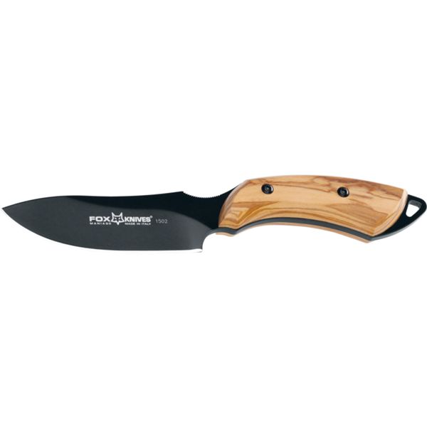 FOX EUROPEAN HUNTER, FIXED KNIFE, bld N690 DROP POINT, OLIVE WOOD hdl