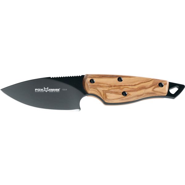 FOX EUROPEAN HUNTER, FIXED KNIFE, bld N690 DROP POINT, OLIVE WOOD hdl