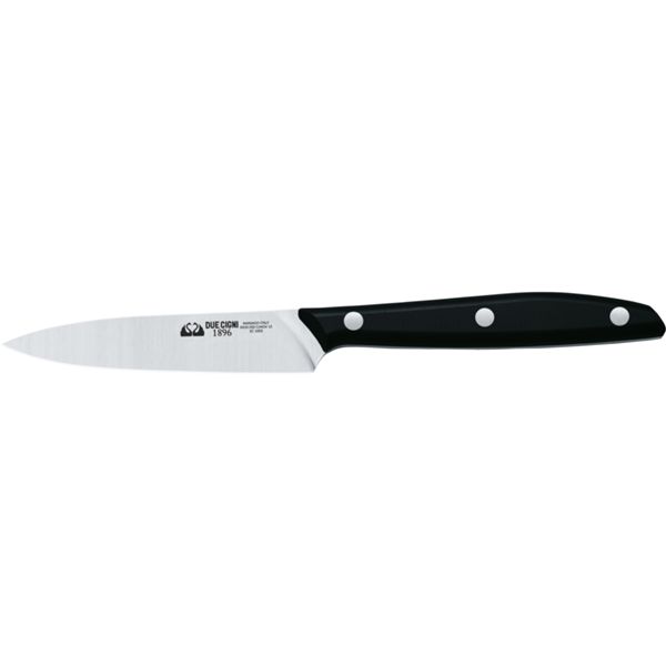 DUE CIGNI 1896 LINE STRAIGHT PARING KNIFE CM 10 - S/S 4116 - hdl POM BLACK