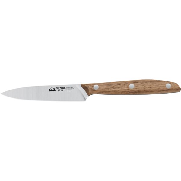 DUE CIGNI 1896 LINE STRAIGHT PARING KNIFE CM 10 - S/S 4116 - hdl WALNUT