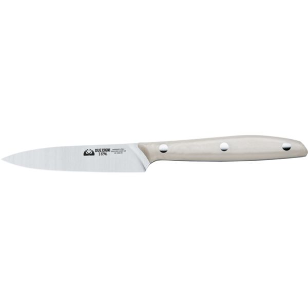 DUE CIGNI 1896 LINE STRAIGHT PARING KNIFE CM 10 - S/S 4116 - hdl POM WHITE