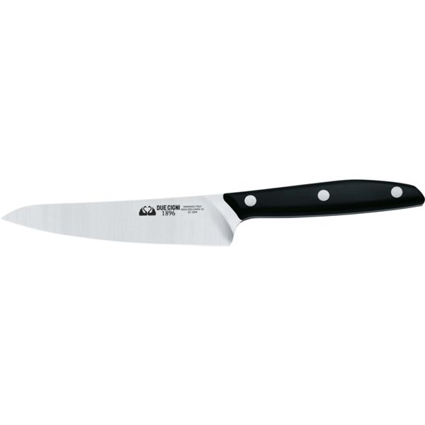 DUE CIGNI 1896 LINE UTILITY KNIFE CM 14 - S/S 4116 - hdl BLACK POM