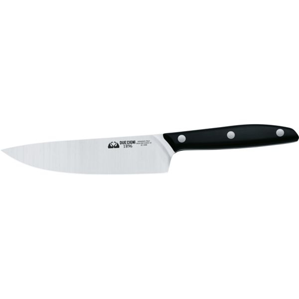 DUE CIGNI 1896 LINE COOK'S KNIFE CM 15 - S/S 4116 - hdl BLACK POM