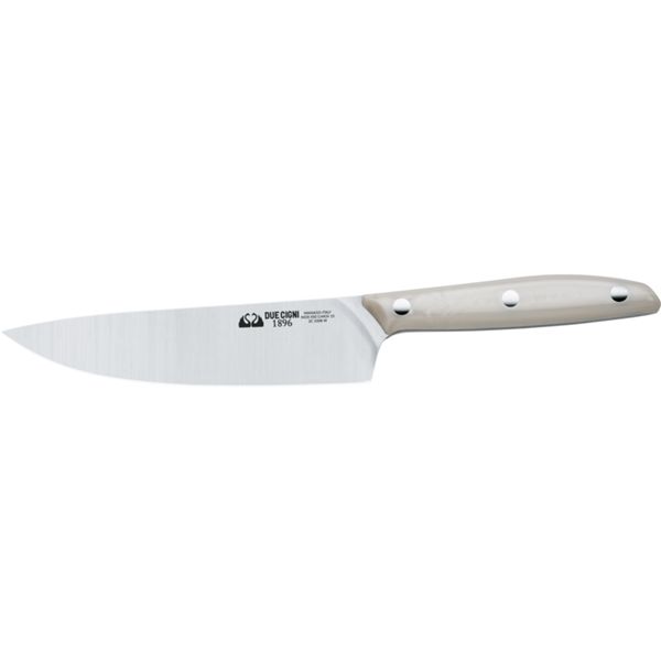 DUE CIGNI 1896 LINE COOK'S KNIFE CM 15 - S/S 4116 - hdl WHITE POM