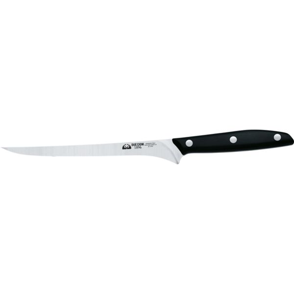 DUE CIGNI 1896 LINE FILLETING KNIFE CM 18 - S/S 4116 - hdl POM BLACK