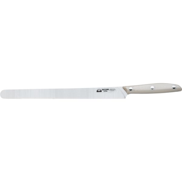 DUE CIGNI 1896 LINE COLD CUTS SLICING KNIFE WIDE HAM KNIFE CM 26 - S/S 4116 - hdl POM WHITE