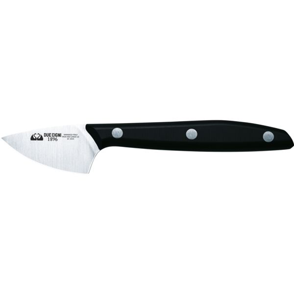 DUE CIGNI 1896 LINE CHEESE GRAIN KNIFE - S/S 4116 - hdl BLACK POM