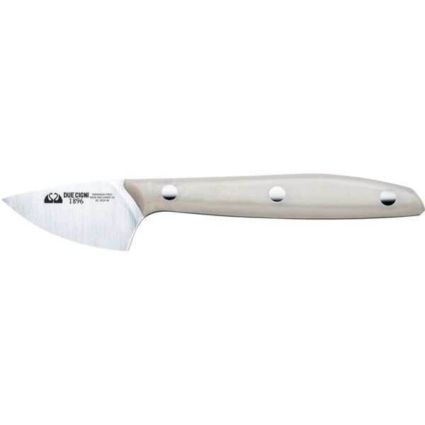 DUE CIGNI 1896 LINE CHEESE GRAIN KNIFE - S/S 4116 - hdl WHITE POM