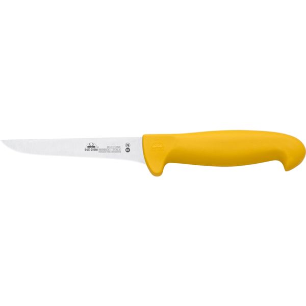 DUE CIGNI BONING KNIFE - YELLOW NYLON hdl - NITROGEN STEEL