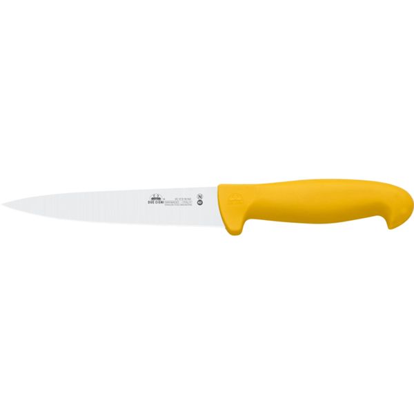 DUE CIGNI BONING KNIFE C.T. - YELLOW NYLON hdl - NITROGEN STEEL