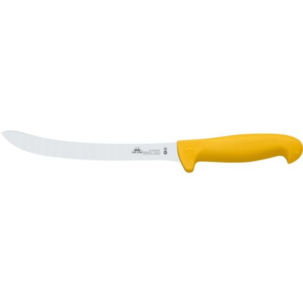 DUE CIGNI SEMIFLEX FILLETING KNIFE - YELLOW NYLON hdl - NITROGEN STEEL