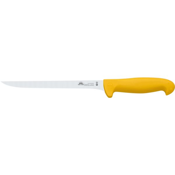 DUE CIGNI FLEX FILLETING KNIFE - hdl YELLOW NYLON - NITROGEN STEEL