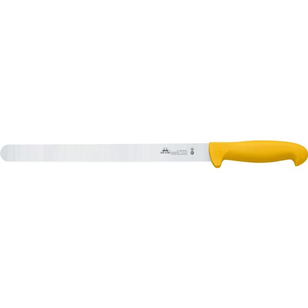 DUE CIGNI COLD CUTS SLICING KNIFE HAM KNIFE - YELLOW NYLON hdl NITROGEN STEEL