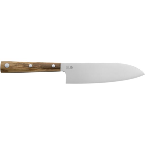 DUE CIGNI HAKUCHO SANTOKU CM 16,5 - S/S 4199 NITRO B, OLIVE WOOD hdl