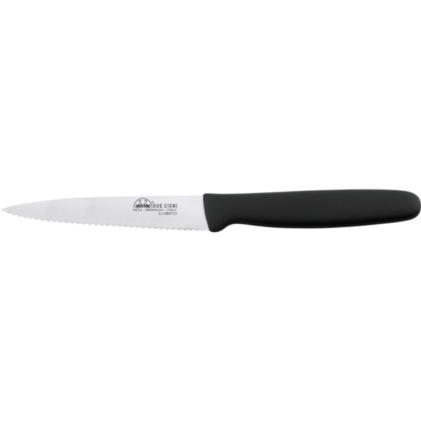 DUE CIGNI SERRATED KITCHEN KNIFE - S/S 420C bld - POLYPROPYLENE hdl