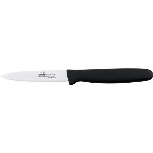 DUE CIGNI SERRATED KITCHEN KNIFE CM 8 - S/S 420C bld - POLYPROPYLENE hdl