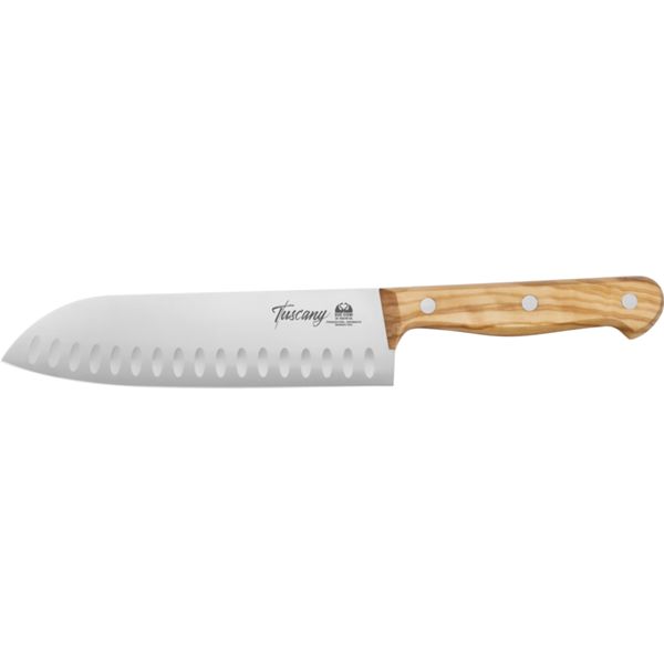 DUE CIGNI TUSCANY LINE SANTOKU 18 CM, w/SCALLOPS