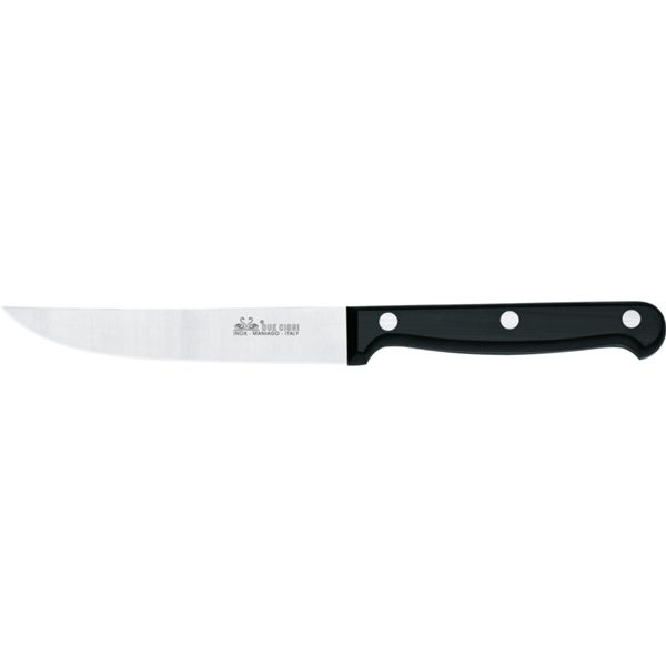 DUE CIGNI STEAK KNIFE STAINLESS STEEL 4116 SATIN BLADE, POM BLACK hdl