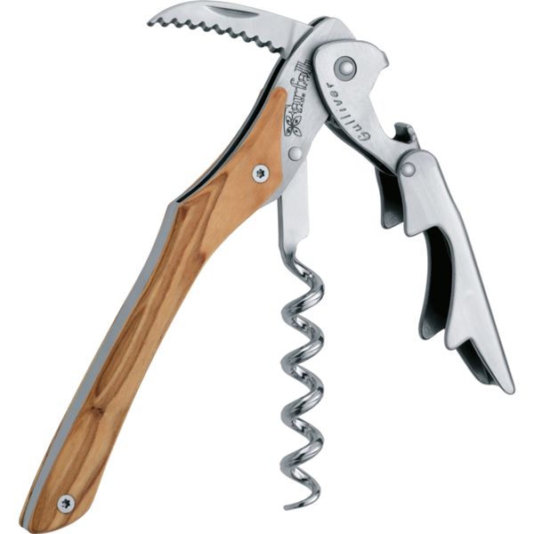 DUE CIGNI DOUBLE LEVER CORKSCREW - S/S AISI 420 - OLIVE WOOD hdl