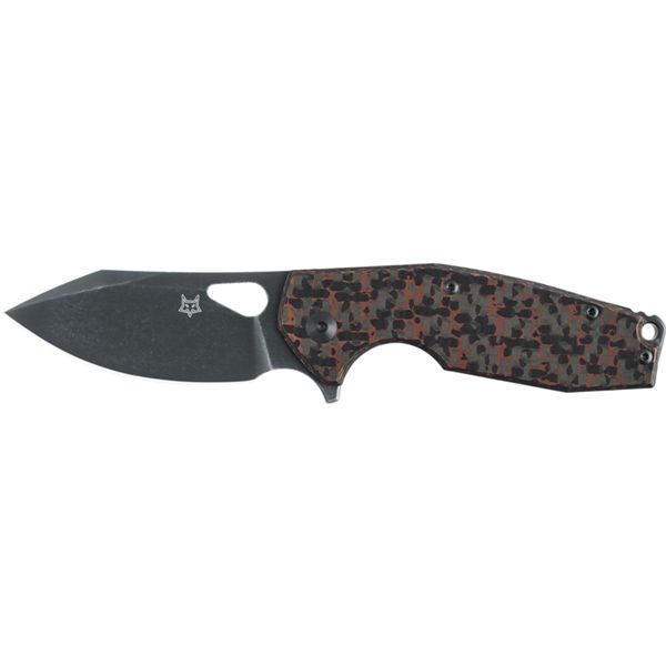 FOX/VOX YARU FOLD. KNIFE, CPM, S90V PVD STONEWASHED bld, SPACE CORAL CARBON FIBER WITH COPPER/TIT