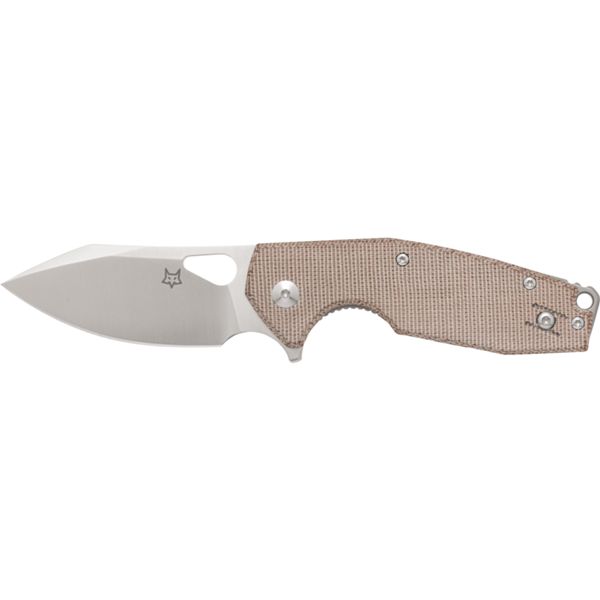 FOX/VOX YARU FOLD. KNIFE, M398 SATINATED bld, NATURAL CANVAS MICARTA hdl