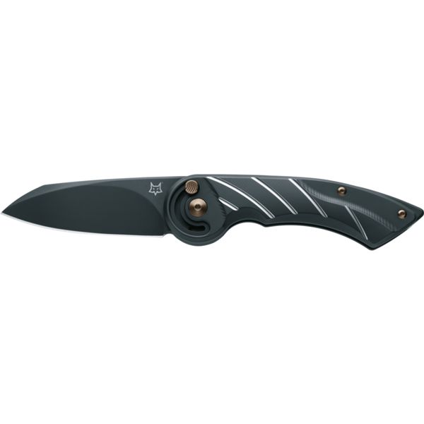 FOX RADIUS FOLD. KNIVES, S/S BLACK M390 bld, BLACK TITANIUM hdl