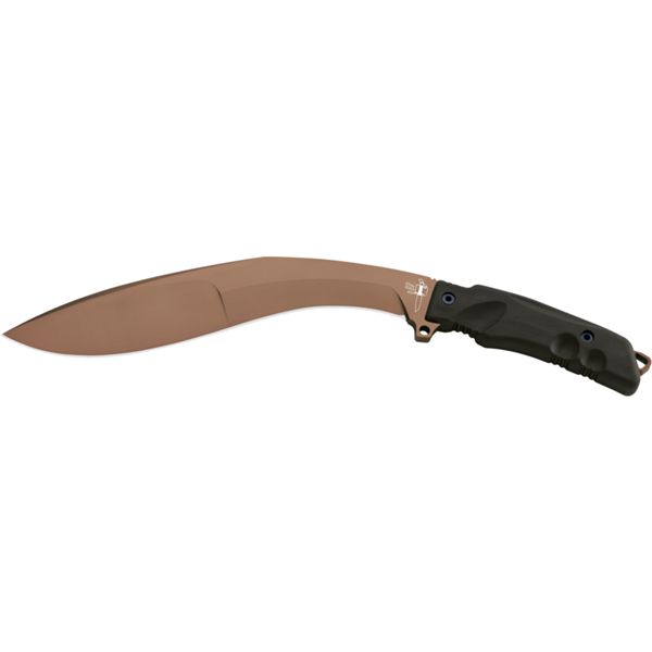 FOX EXTREME TACTICAL FIXED KUKRI, bld N690 BRONZE COATING, FORPRENE hdl