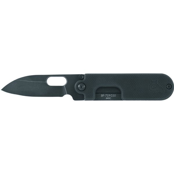 BLACK FOX POCKET KNIFE BEAN GEN2 FULL BLACK STONEWASHED, BLACK G10 hdl