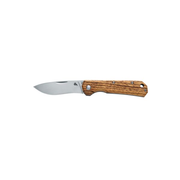 BLACK FOX CIOL FOLD. KNIFE, 440C SATIN bld, ZEBRAWOOD hdl